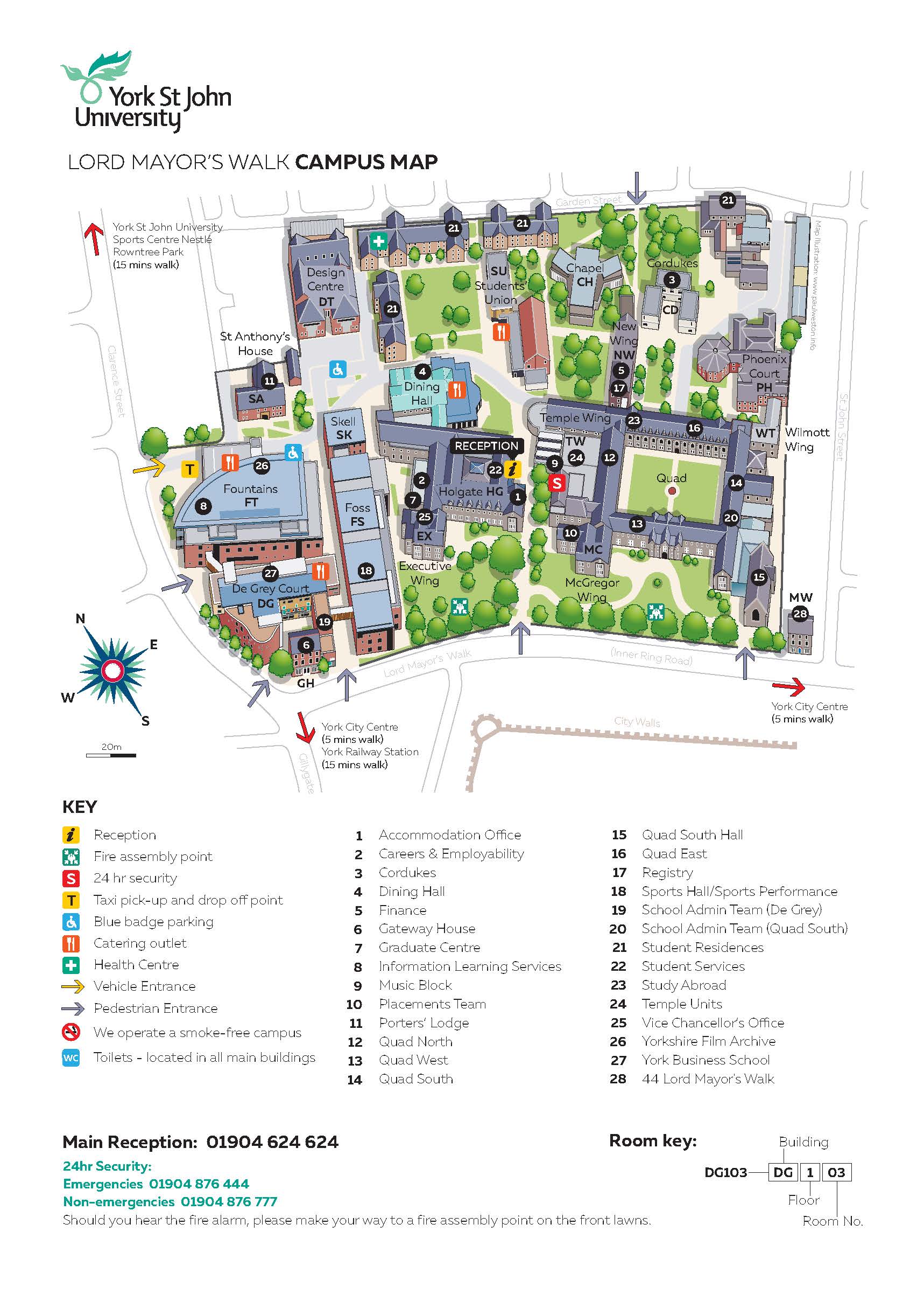 York St John Campus Map Contact Us – Technology Enhanced Learning