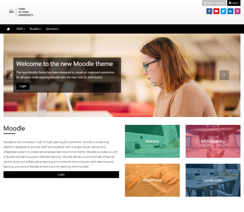 New Learning Theme front page