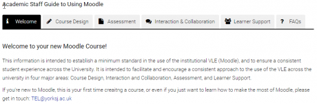 Course standards screenshot