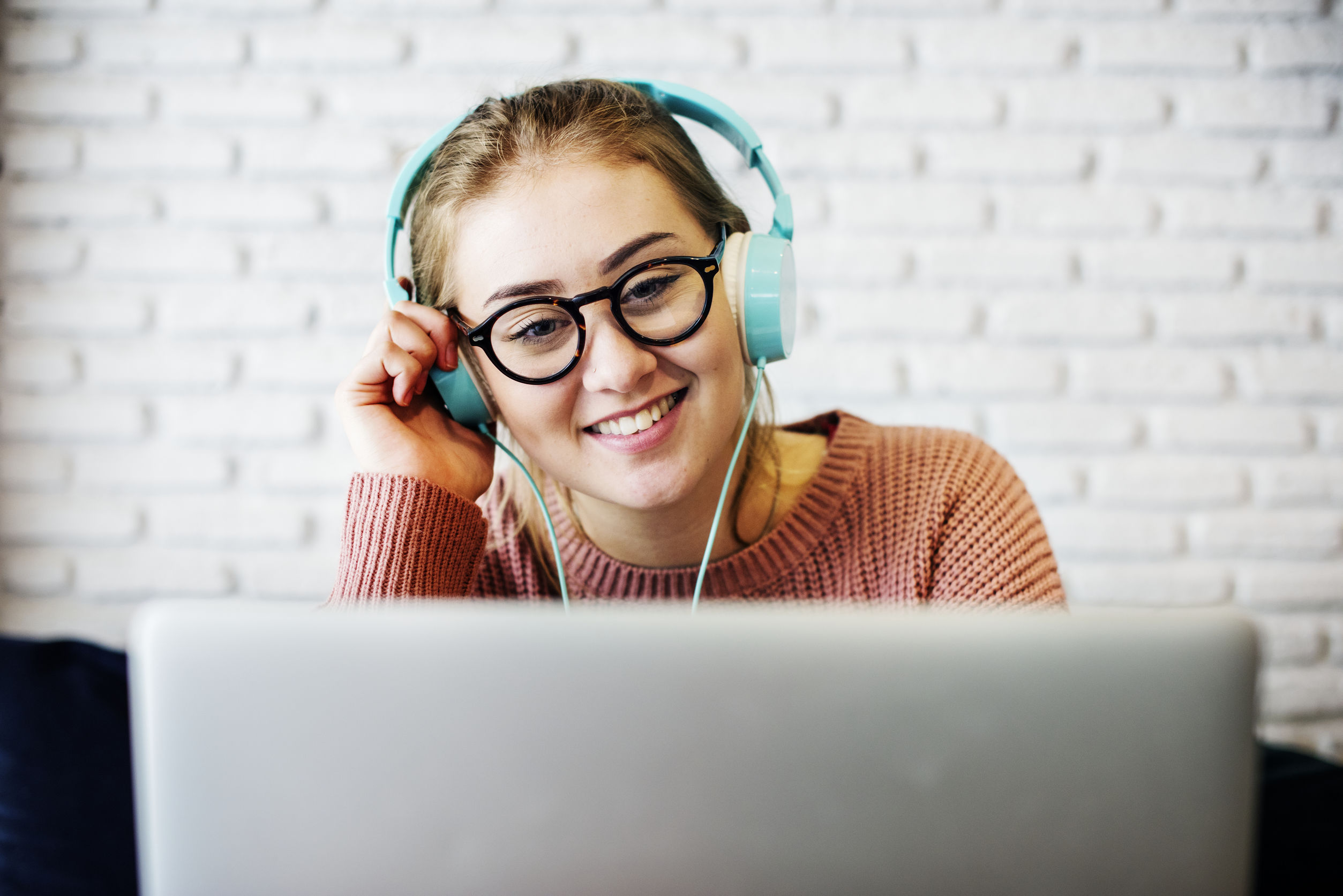 Young woman listening to music