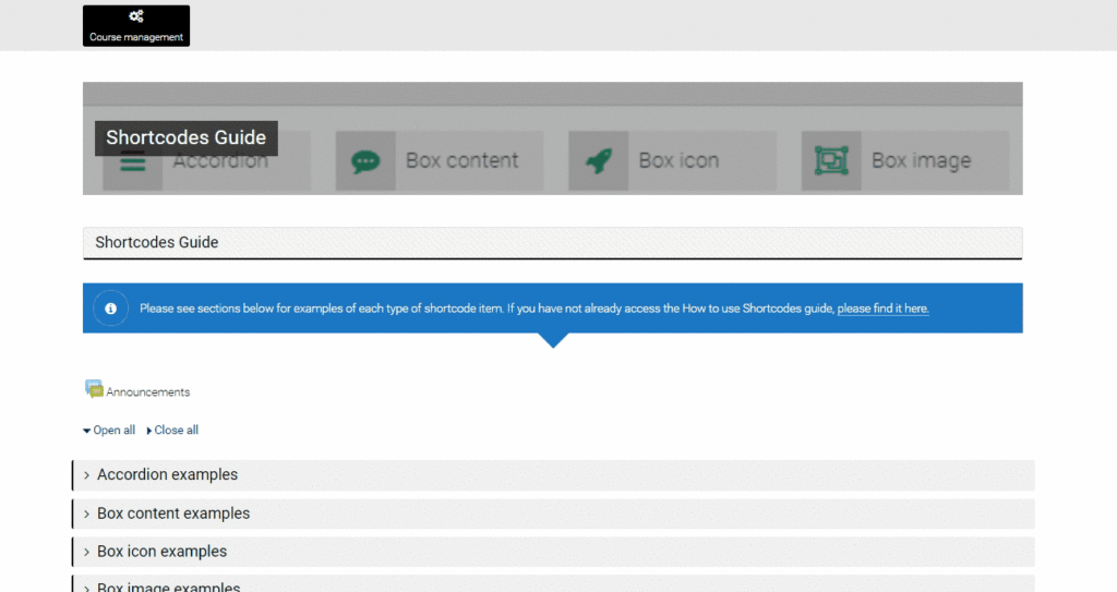 Shortcodes module in Moodle