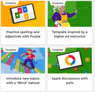 Template Kahoot! - Practice spelling and adjectives with puzzle, template inspired by a higher ed instructor, introduce new topics with a blind kahoot!, spark discussion with polls