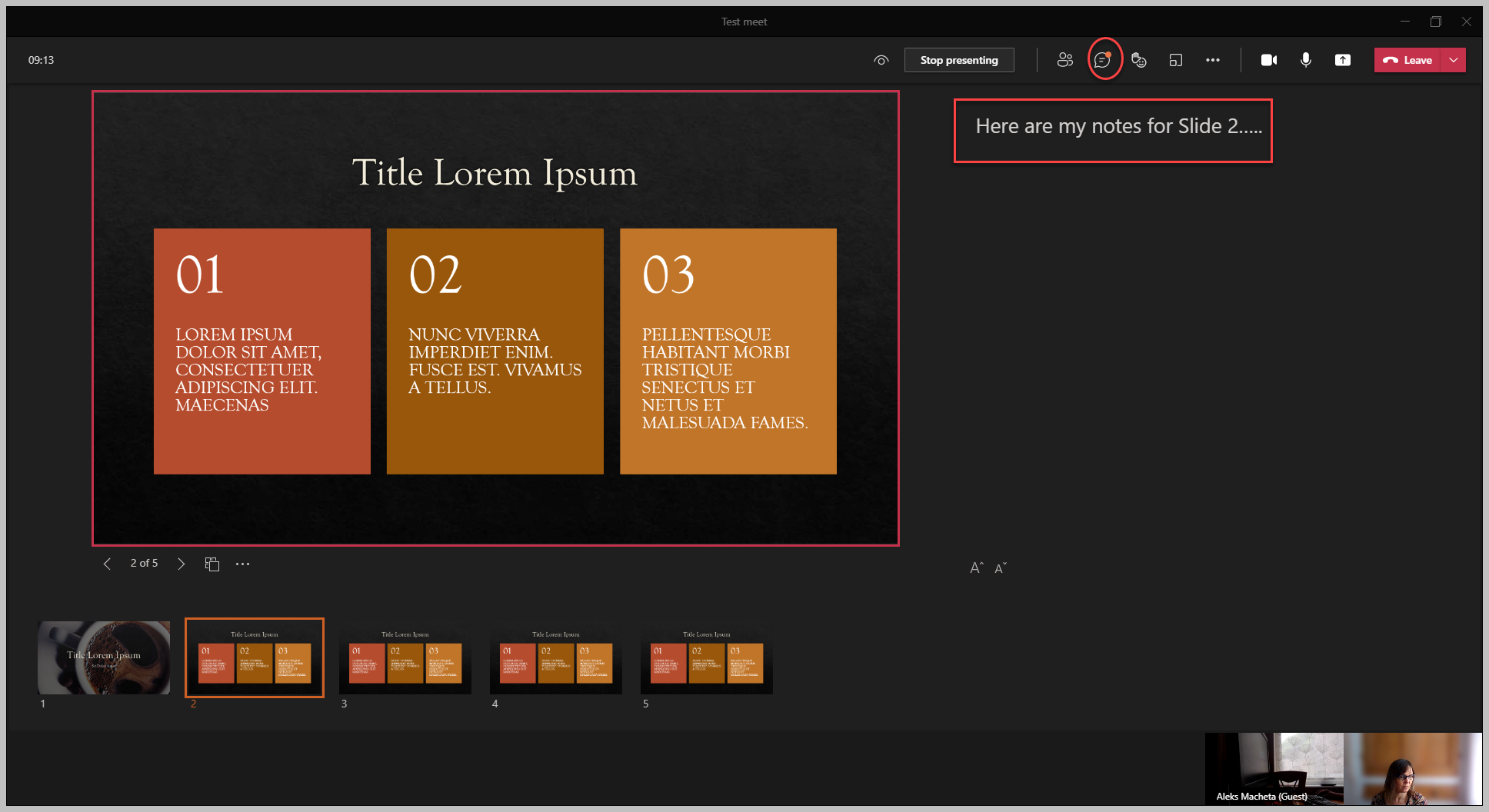 powerpoint live presentation teams