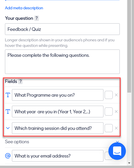 Field Types Mentimeter