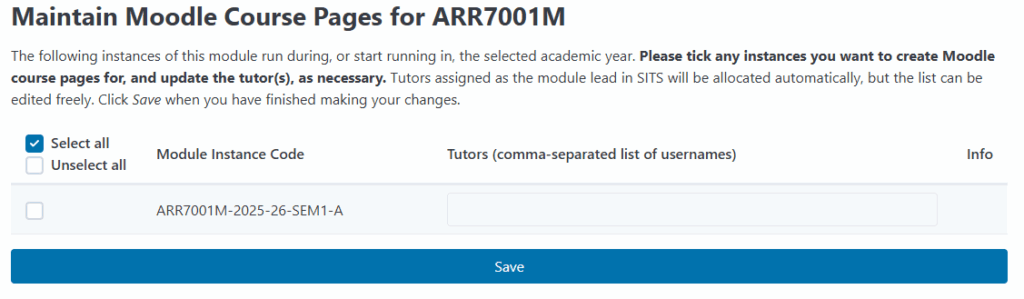 Image of selection for activating a Moodle Page